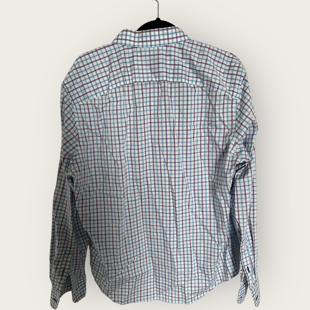 UNTUCKit Shirt Men's L 100 Cotton Long Sleeve Button Down Checkered Multicolor✅ - Picture 2 of 3